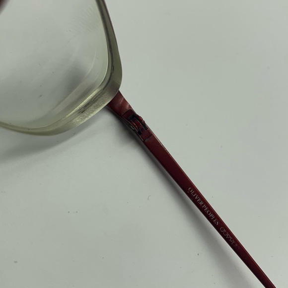 Oliver Peoples Intrigue Red Oval Half Rim Frames - Picture 6 of 7